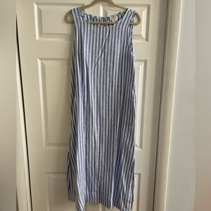 NWOT Nicole Miller Blue Striped Sleeveless Maxi Dress